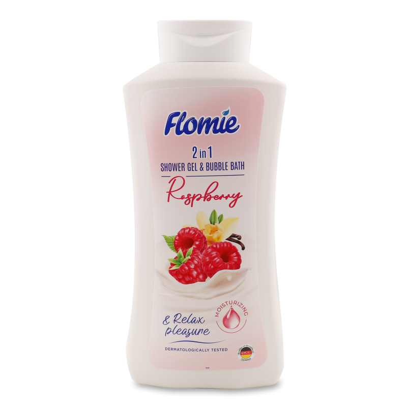 Гель д/душу та піна д/ванни 2в1 Малина 1,5л Фломі