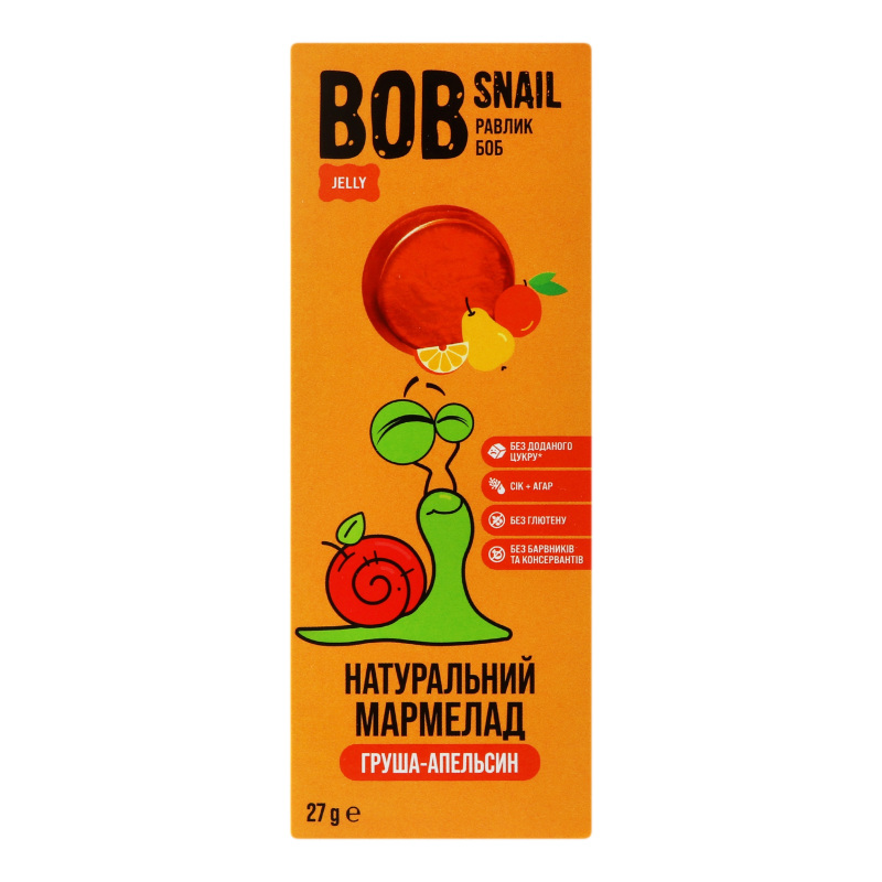 Мармелад натуральний Груша-апельсин Bob Snail к/у