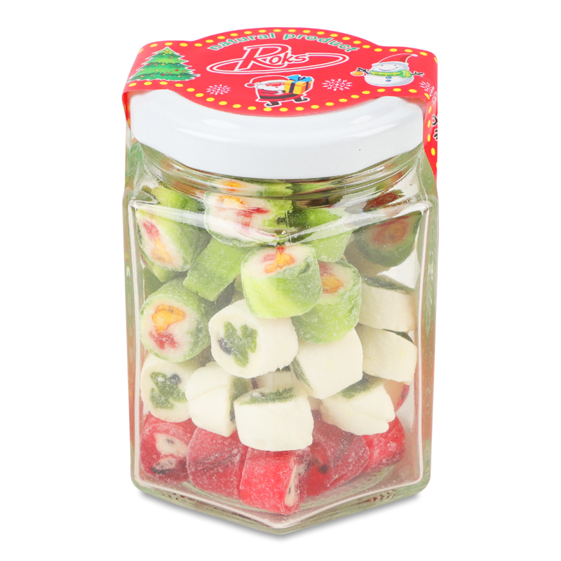 Карамель льодяникова Мікро Новорічна 120г твіст/б Рокс