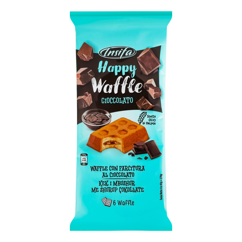 Тістечко наповнене соусом з шоколадним смаком Cioccolato Happy Waffle Insifa м/у 6х