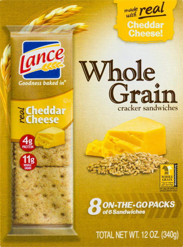 Lance Whole Grain Real Cheddar Cheese Cracker Sandwiches 8 PK Lance
