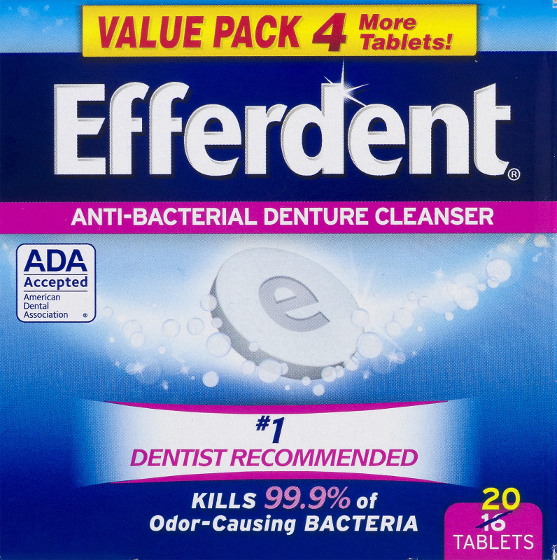 Efferdent AntiBacterial Denture Cleanser Tablets 20 CT Efferdent