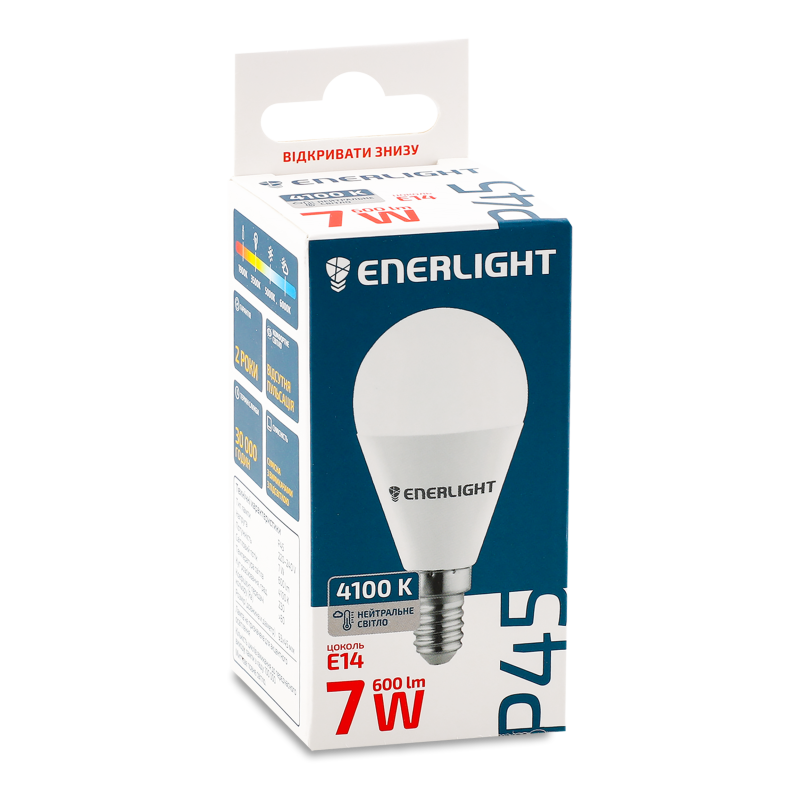 Лампа світлодіодна P45 7Вт 4100K E14 Enerlight