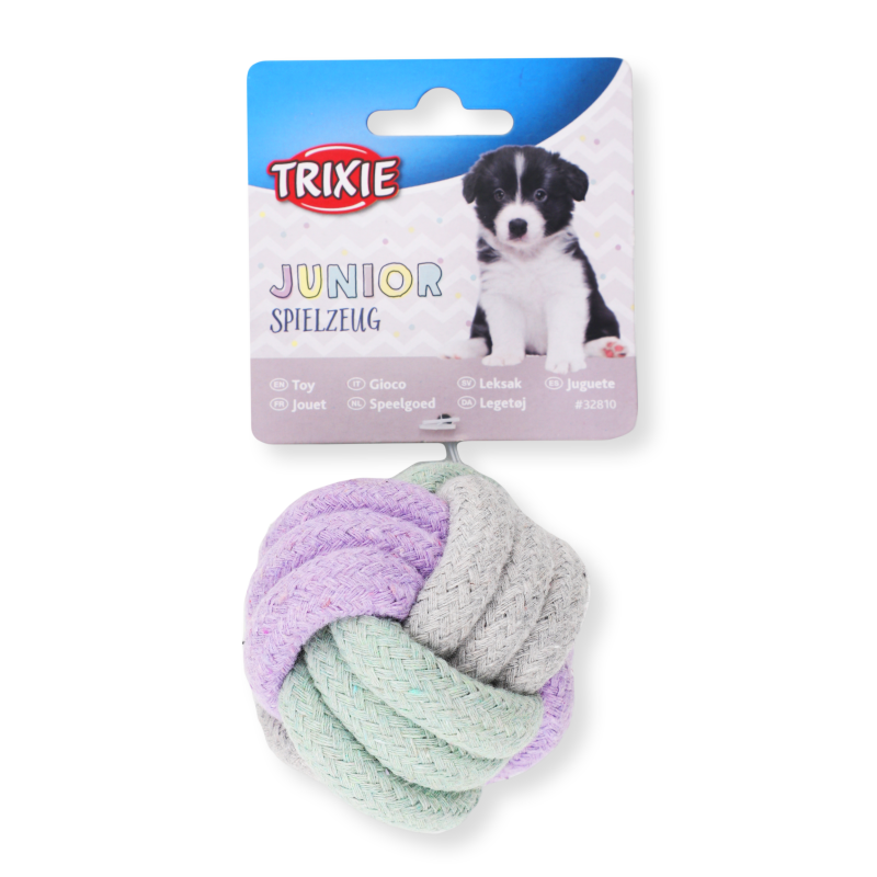 Іграшка д/собак М”яч з каната яскравий 6см Тріксі