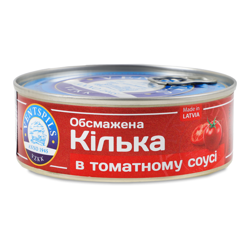 Кілька обсмажена в томатному соусі 240г ж/б з ключем Вентспілс
