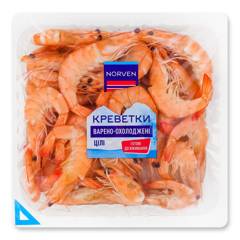 Креветки варені охолоджені 60/100 400г Норвен