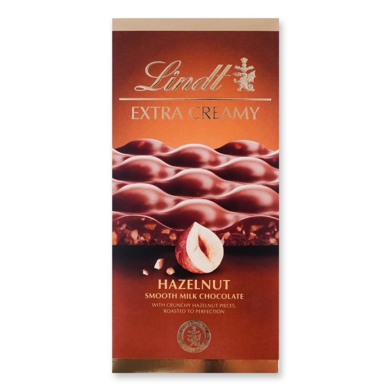 Шоколад Extra creamy молочний з фундуком 80г Lindt
