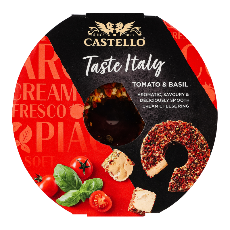 Крем-сир 65% З помідором і базиліком Taste Italy Castello к/у