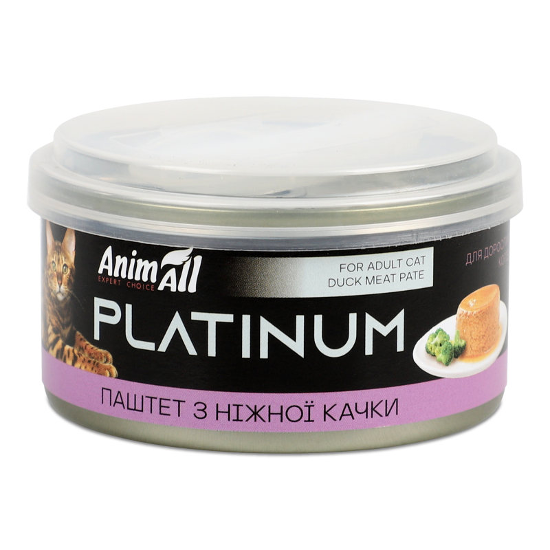 Корм д/котів Platinum Ніжний паштет з качки 70г ж/б AnimAll