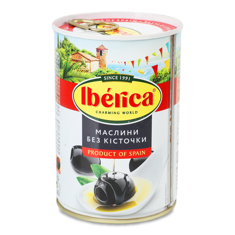Маслини чорні великі б/к 420г ж/б Іберіка