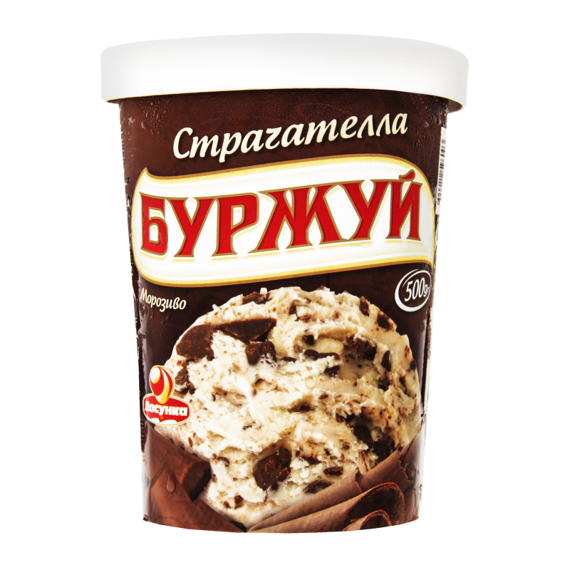 Мороженое ласунка буржуй страчателла 500г (4820012596003)