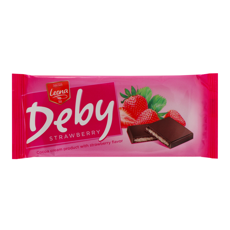 Какао-плитка с клубничной начинкой Deby Leona м/у 90г Leona
