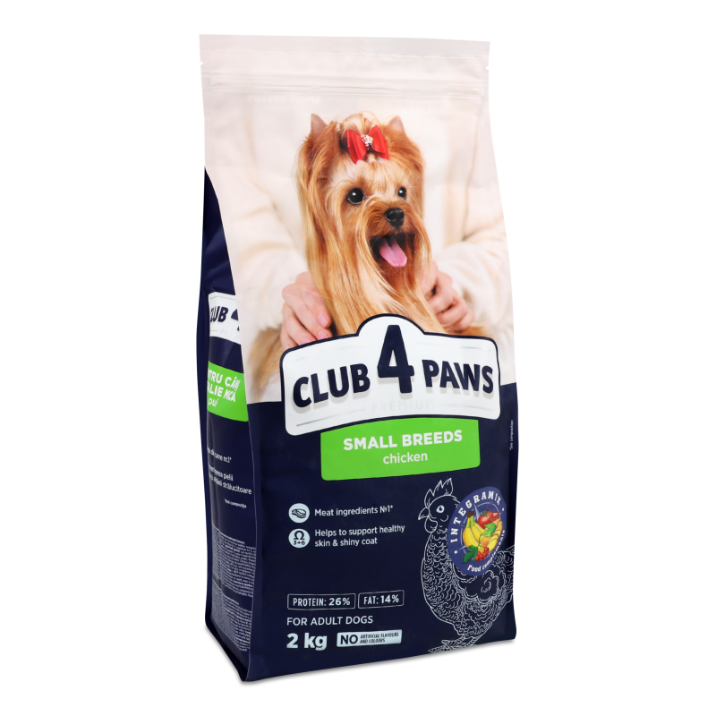 Корм д/дорослих собак малих порід Преміум сухий 2кг Клуб 4 лапи