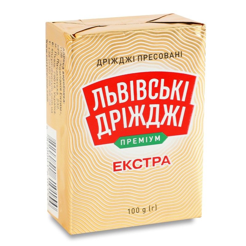 Дріжджі пресовані Екстра преміум 100г Львівські дріжджі