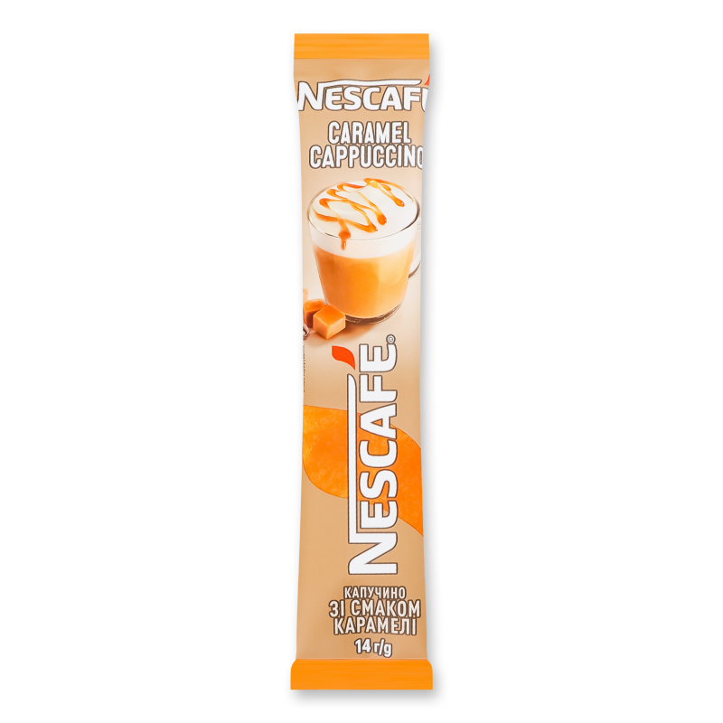 Напій кавовий Cappuccino Caramel розчинний 14г стік Nescafe