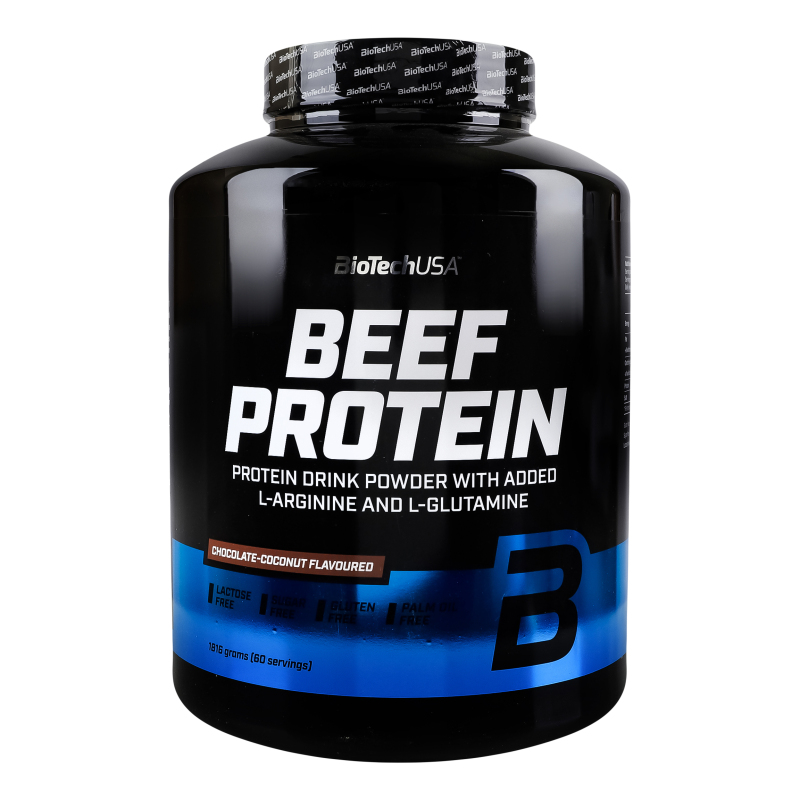 Порошок протеїновий для напоїв з підсолоджувачами Шоколад-кокос Beef protein BioTechUSA