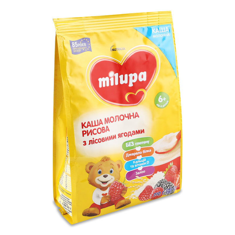 Каша молочна рисова з лісовими ягодами суха швидкорозчинна з 6місяців 210г Milupa