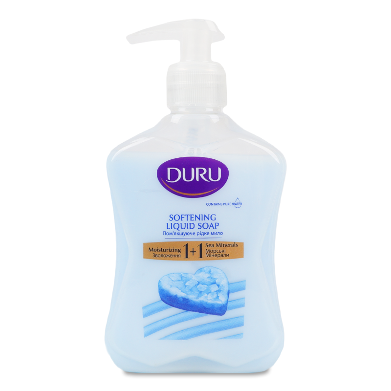 Мило рідке 1+1 Moisturizing Sea minerals пом’якшуюче 300мл з дозатором Duru