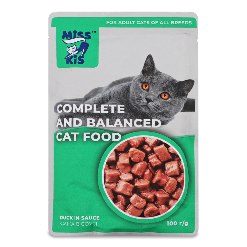Корм д/ котів з качкою в соусі 100г пауч Місс Кіс