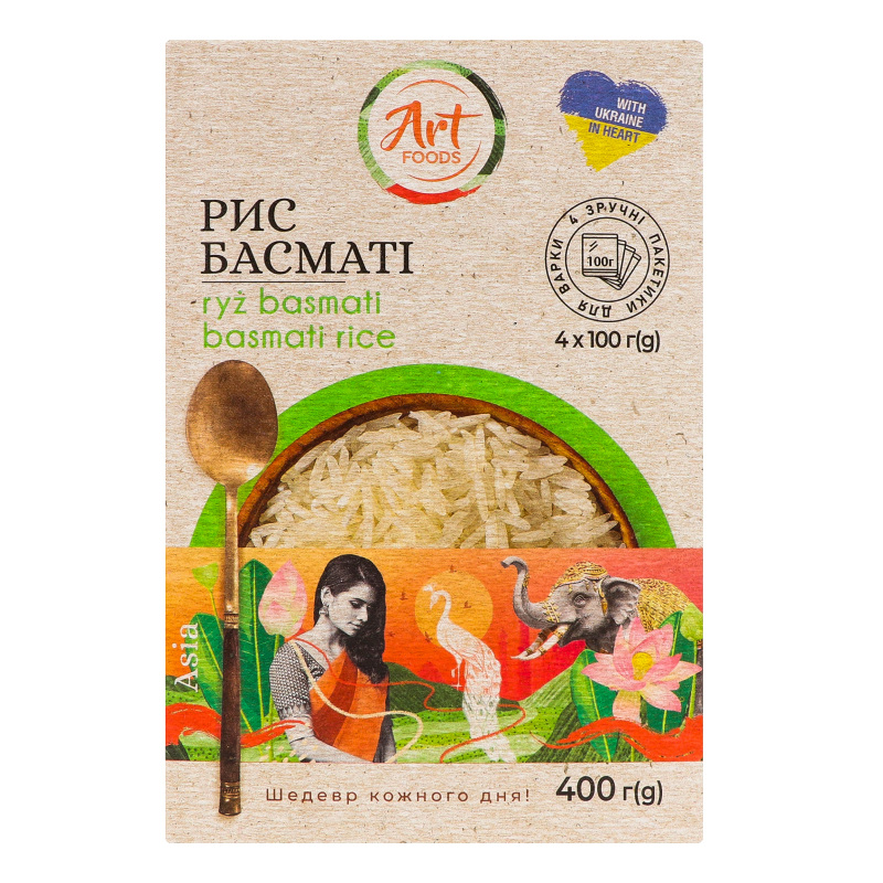Рис Басмати Art Foods к/у 4х100г Art Foods(4820191593220): купить в ...