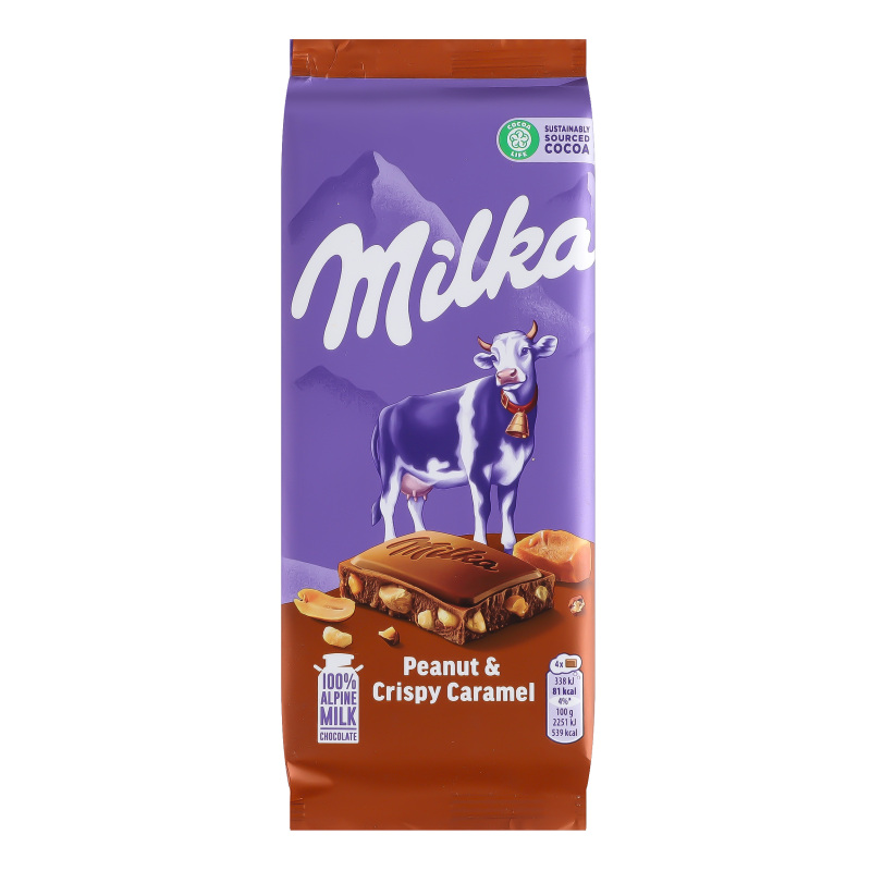 Шоколад молочный Peanut&Crispy Caramel Milka м/у 90г Milka ...