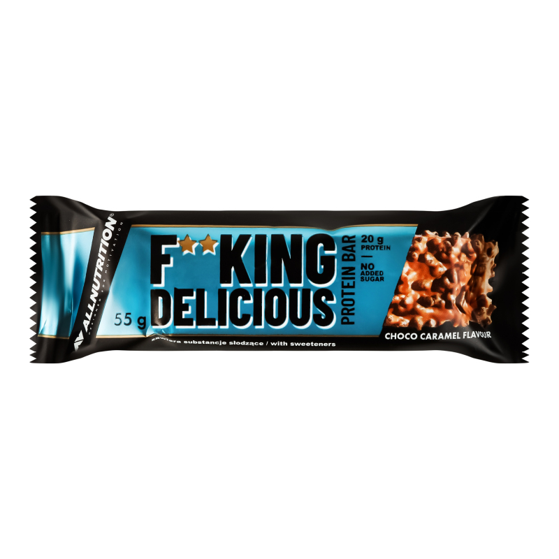 Батончик протеїновий з карамеллю та шоколадом Fitking delicious Allnutrition м/у