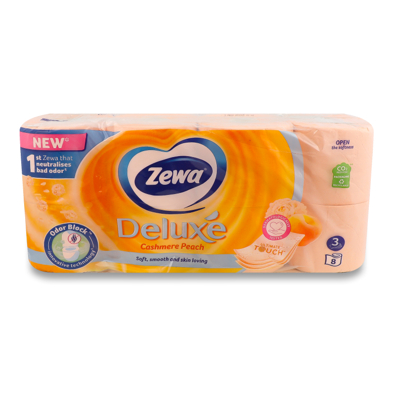Папір туалетний Deluxe Cashmere Peach 3шари 8шт Zewa