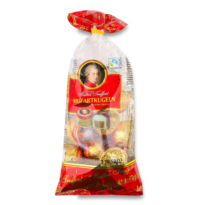 Цукерки Mozart шоколадні з марципаном 300г п/е Maitre Truffout