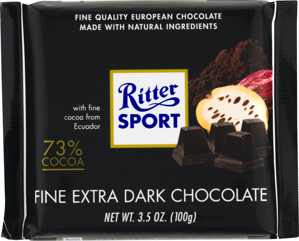 Ritter Sport Fine Extra Dark Chocolate Ritter Sport 50255921001 ritter-sport-fine-extra-dark-chocolate-ritter-sport-50255921001
