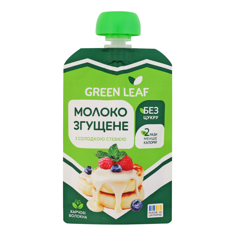 Молоко згущене з солодкою стевією Green Leaf д/п 90г Green Leaf