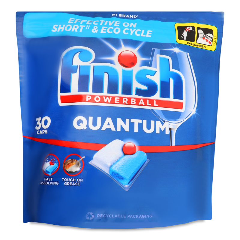 Капсули д/миття посуду в посудомийних машинах Quantum 30шт зіп/пакет Finish