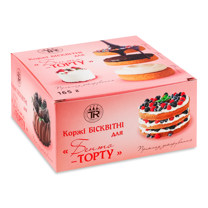 Коржі д/бенто-торту бісквітні 165г Трюфф Роял