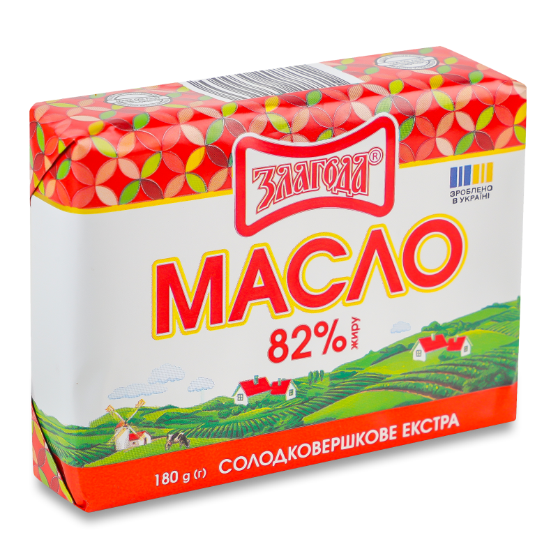 Масло Екстра солодковершкове 82% 180г Злагода