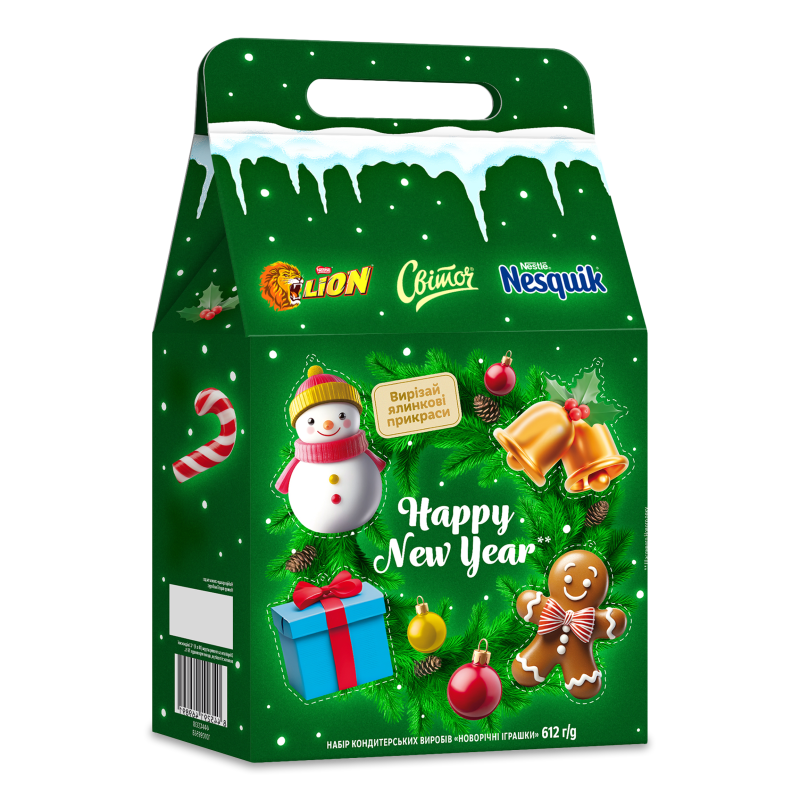 Набір кондитерських виробів Новорічні іграшки 612г Світоч