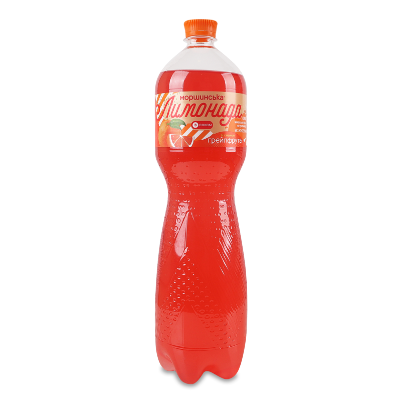 Напій безалкогольний соковмісний Лимонада з смаком грейпфрута середньогазований 1,5л пет Моршинська
