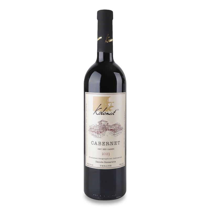 Вино Каберне сортове червоне сухе 13% 0,75л Колоніст