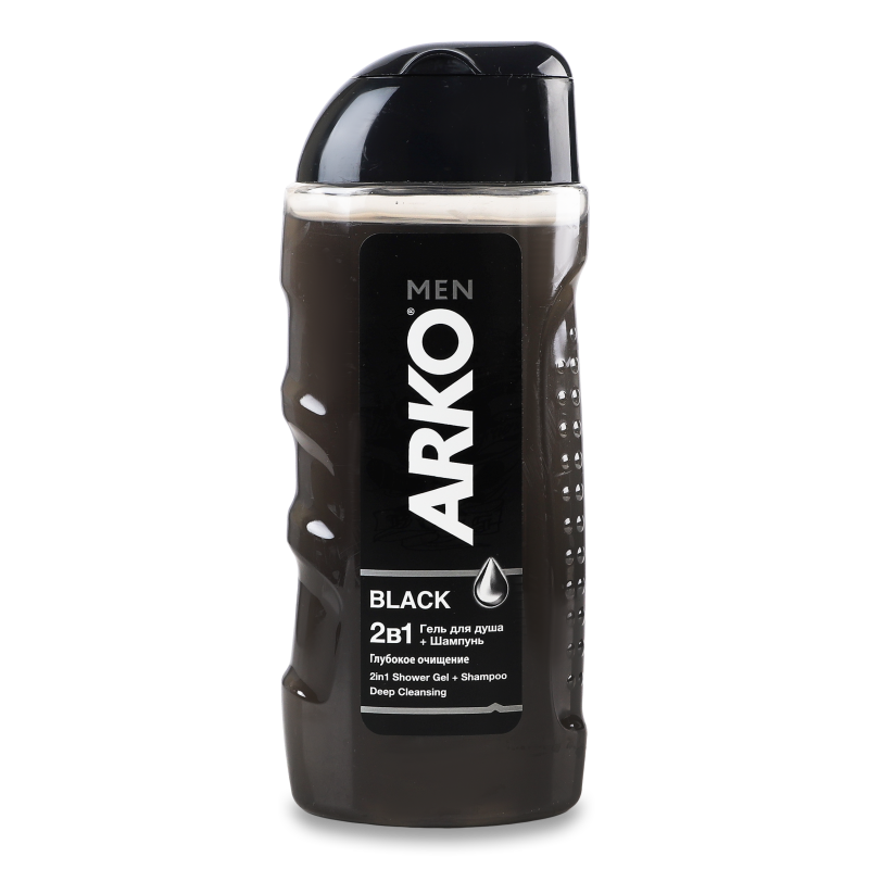 Гель д/душу та шампунь Black д/чоловіків 260мл Arko