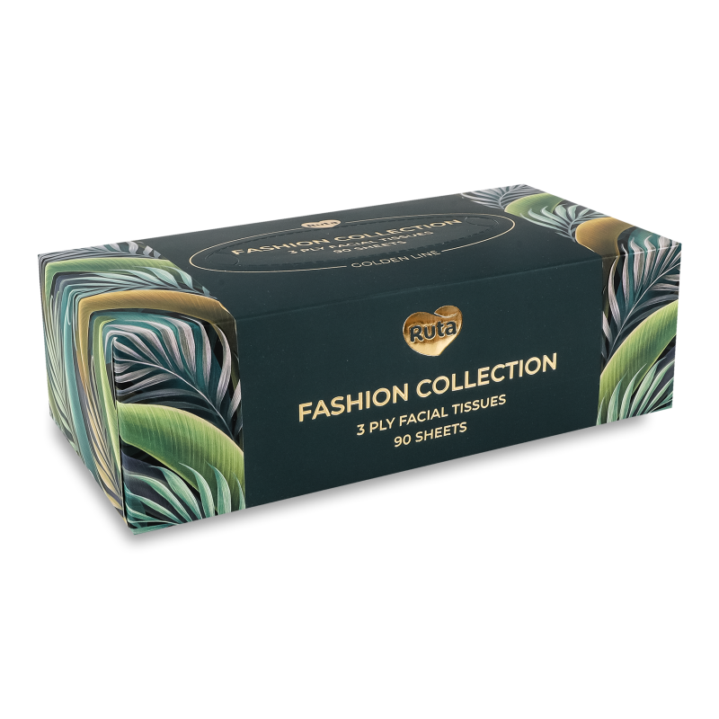 Серветки косметичні Фешн Колекшн білі 3шари  90шт коробка Рута