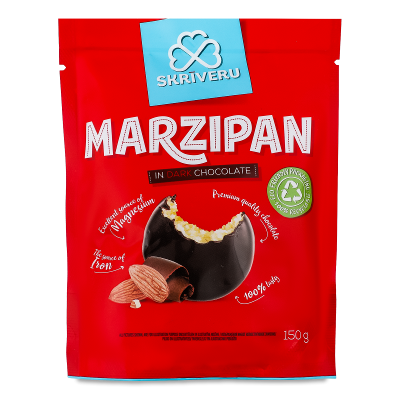 Марципан в чорному шоколаді 150г д/п Skriveru