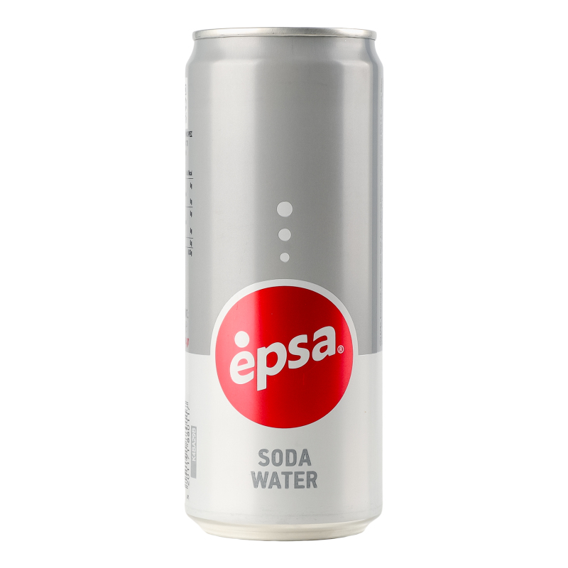 Напій безалкогольний сильногазований безкалорійний Soda water Epsa з/б
