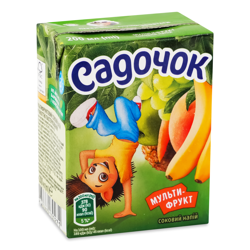 Нектар Мультифрукт 0,2л т/п Садочок