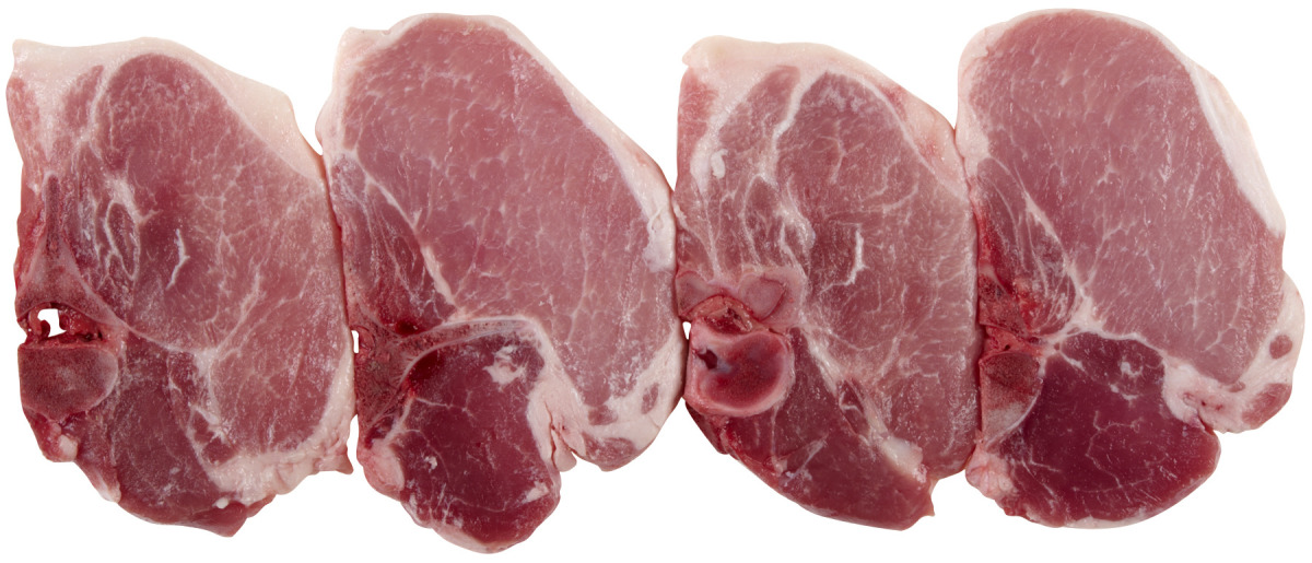 Usda meat center cut bone-in pork loin chops - 4 ct (207190400003)