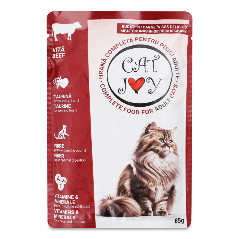 Корм д/котів з яловичиною в соусі 85г пауч Кет Джой