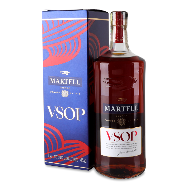 Коньяк V.S.O.P. 40% 1л коробка Martell