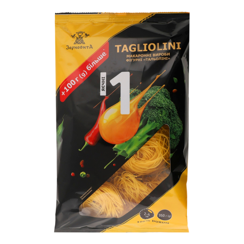 Вироби макаронні яєчні фігурні Tagliolini Зерновита м/у