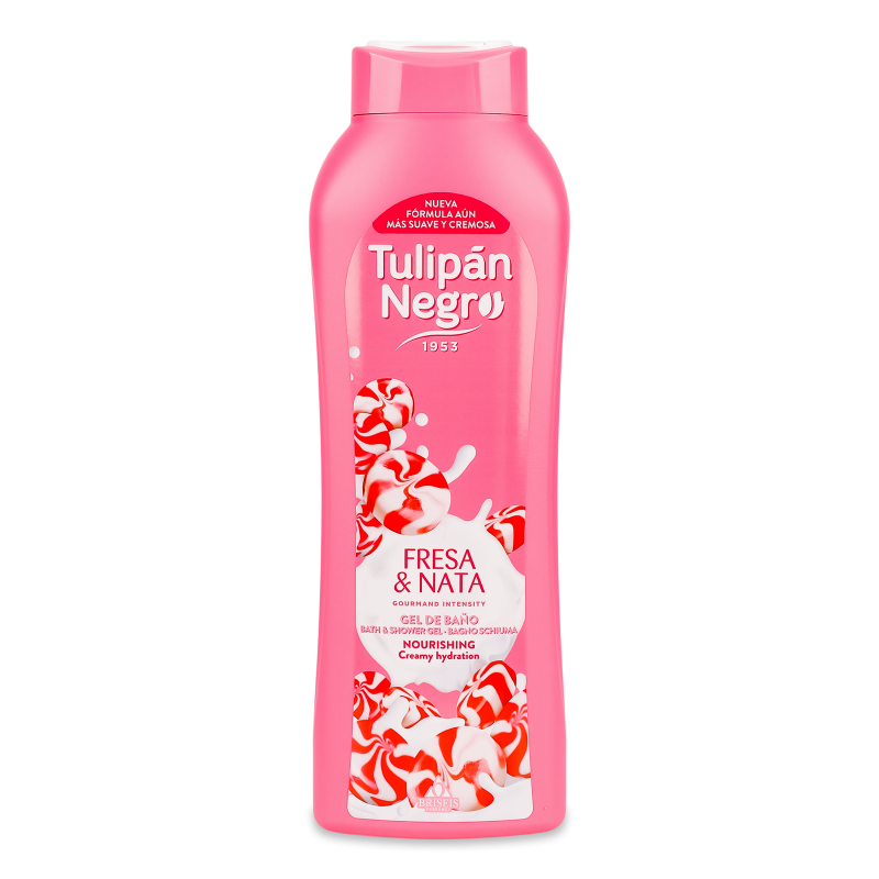 Гель д/душу Полуничний крем 650мл Tulipan Negro