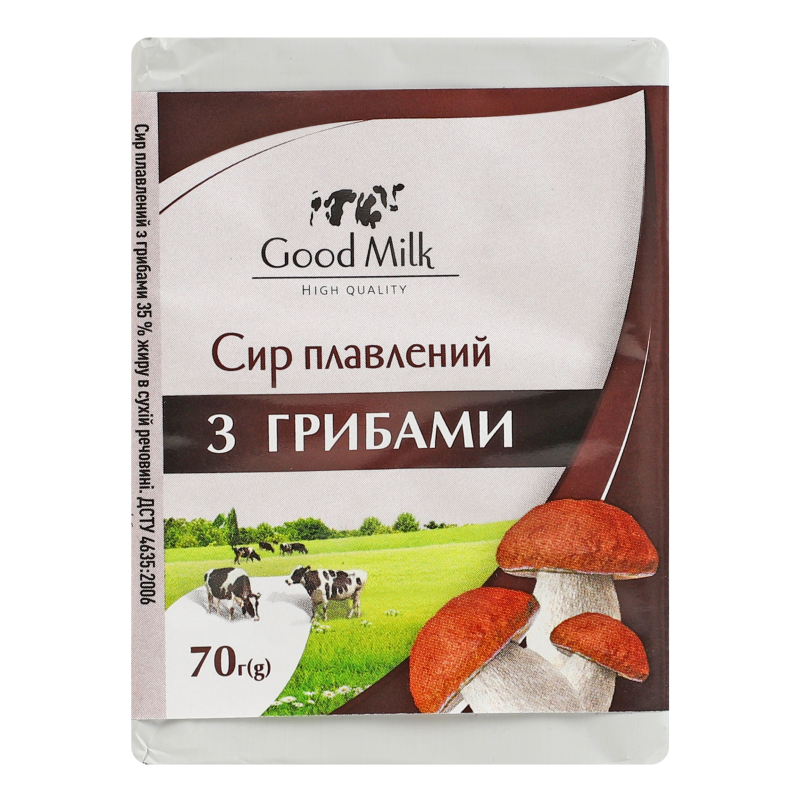 Сир плавлений 35% з грибами Good Milk м/у
