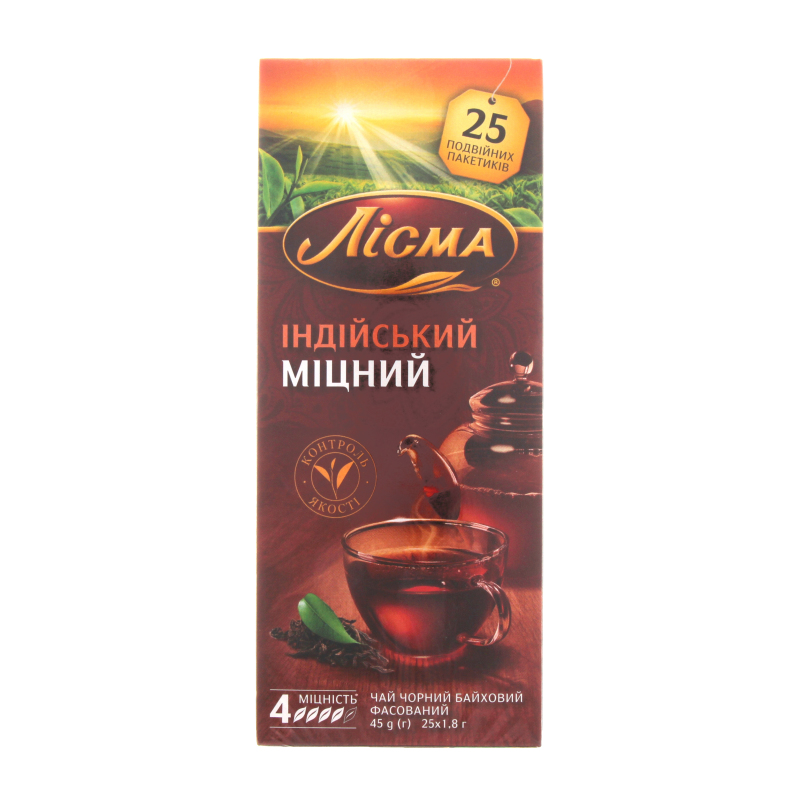 Чай лисма индийский крепкий 25пак*2г #2 (4820018732986)