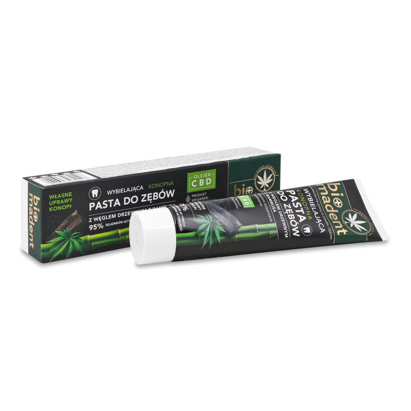 Паста зубна Відбілююча конопляна з бамбуковим вугіллям 100мл Біо Мадент