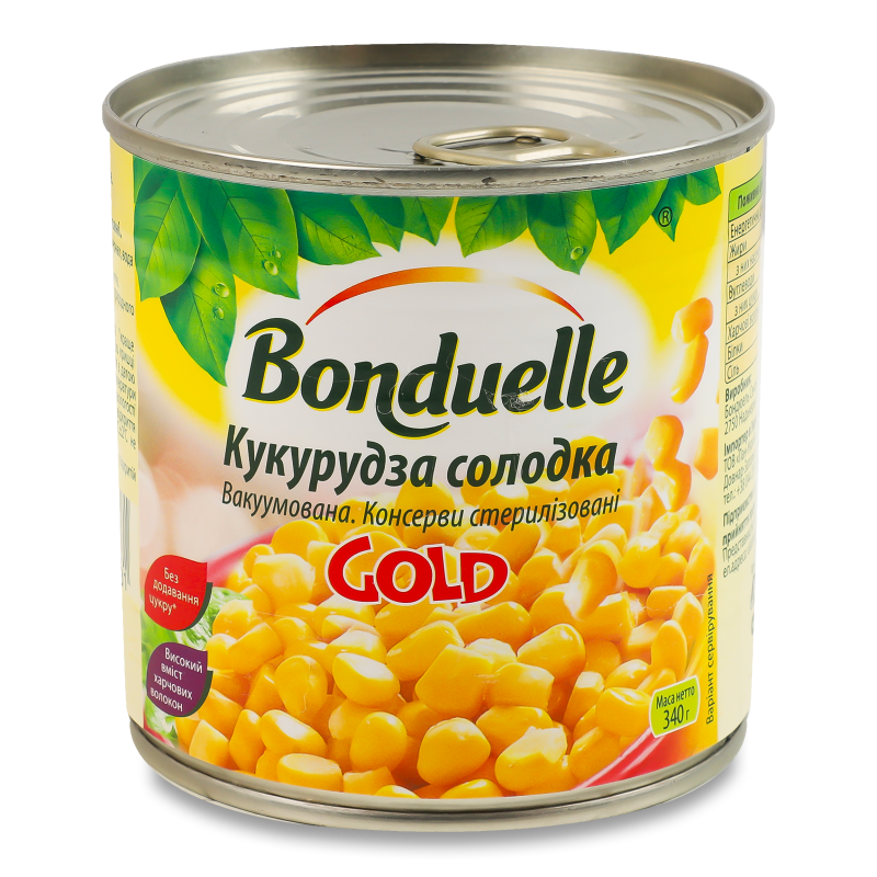 Кукурудза Gold солодка 340г ж/б Bonduelle